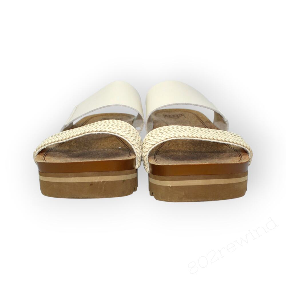 Reef Cushion Vista Hi Women 12 Arch Support Sandals Cream Cork Chunky Lug Vegan - Picture 8 of 15